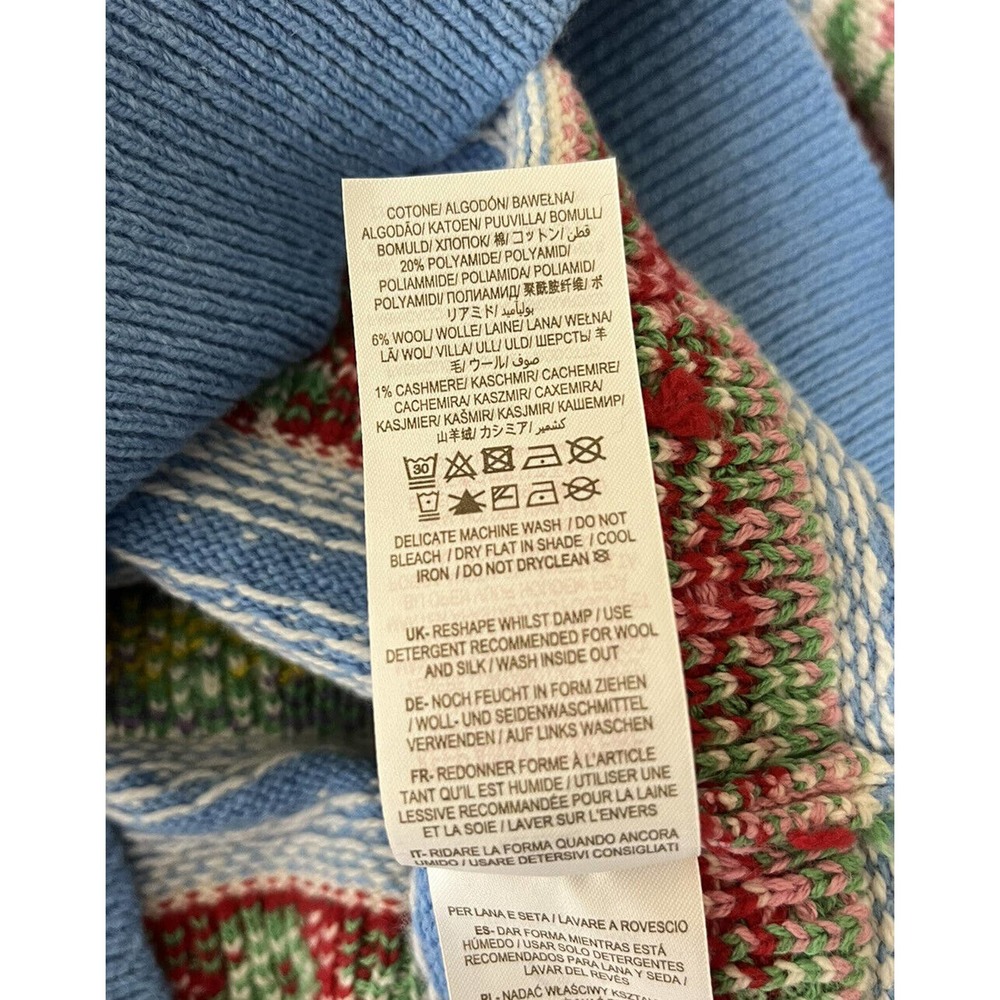 Mini Boden 11-12yo Blue Floral Fair Isle Cardigan NWT - Picture 6 of 6